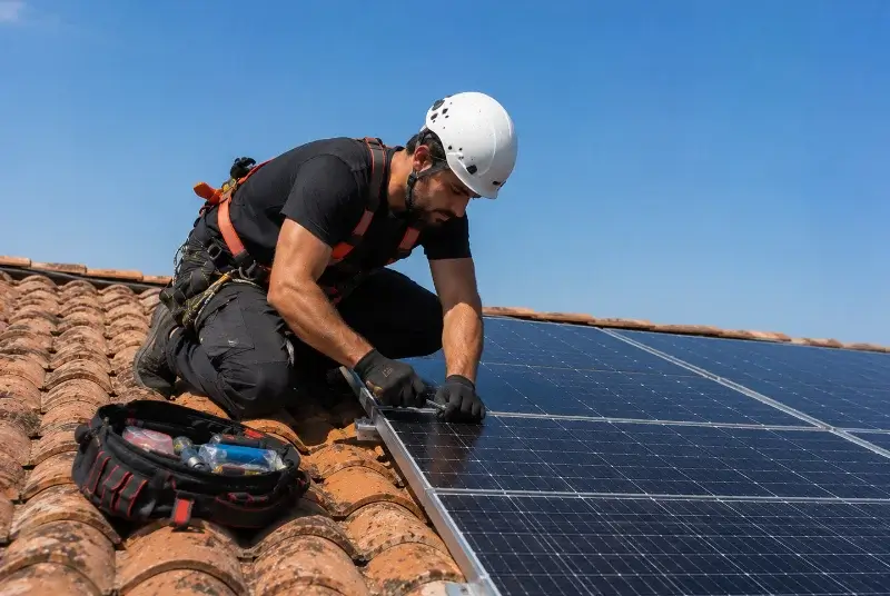 Maintenance et monitoring de panneaux solaires à Riantec